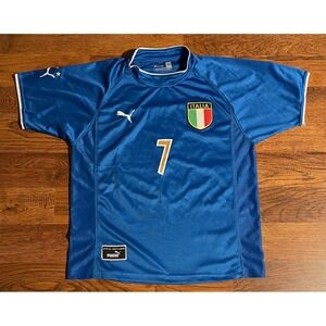 Puma Italy Del Piero 7 Soccer Jersey Mens Medium Blue FIGC Italia Home Shirt